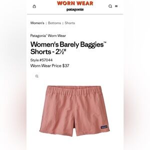 Patagonia Barley Baggies Shorts - 2.5 inch - Women’s XL